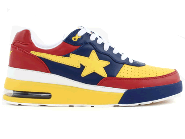 red blue yellow bapesta